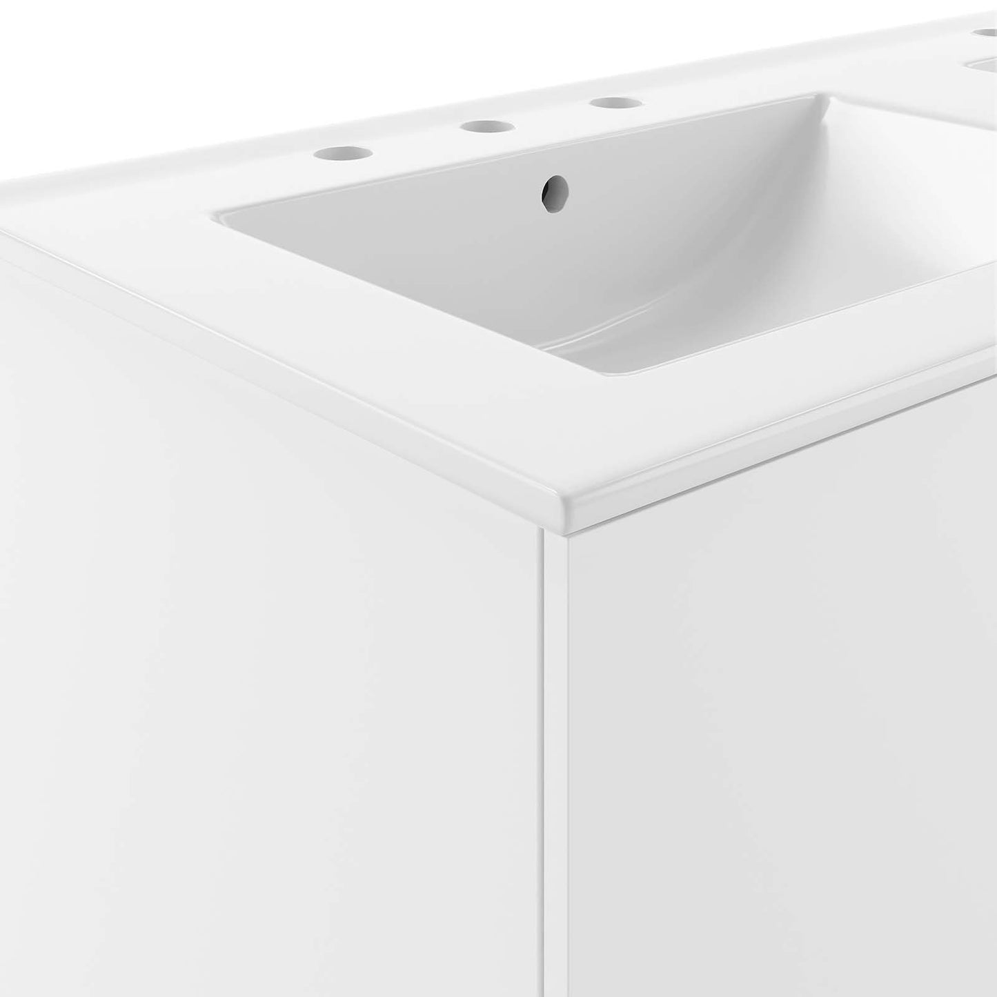 Modway Vitality 48" Wall-Mount Double Sink Bathroom Vanity White