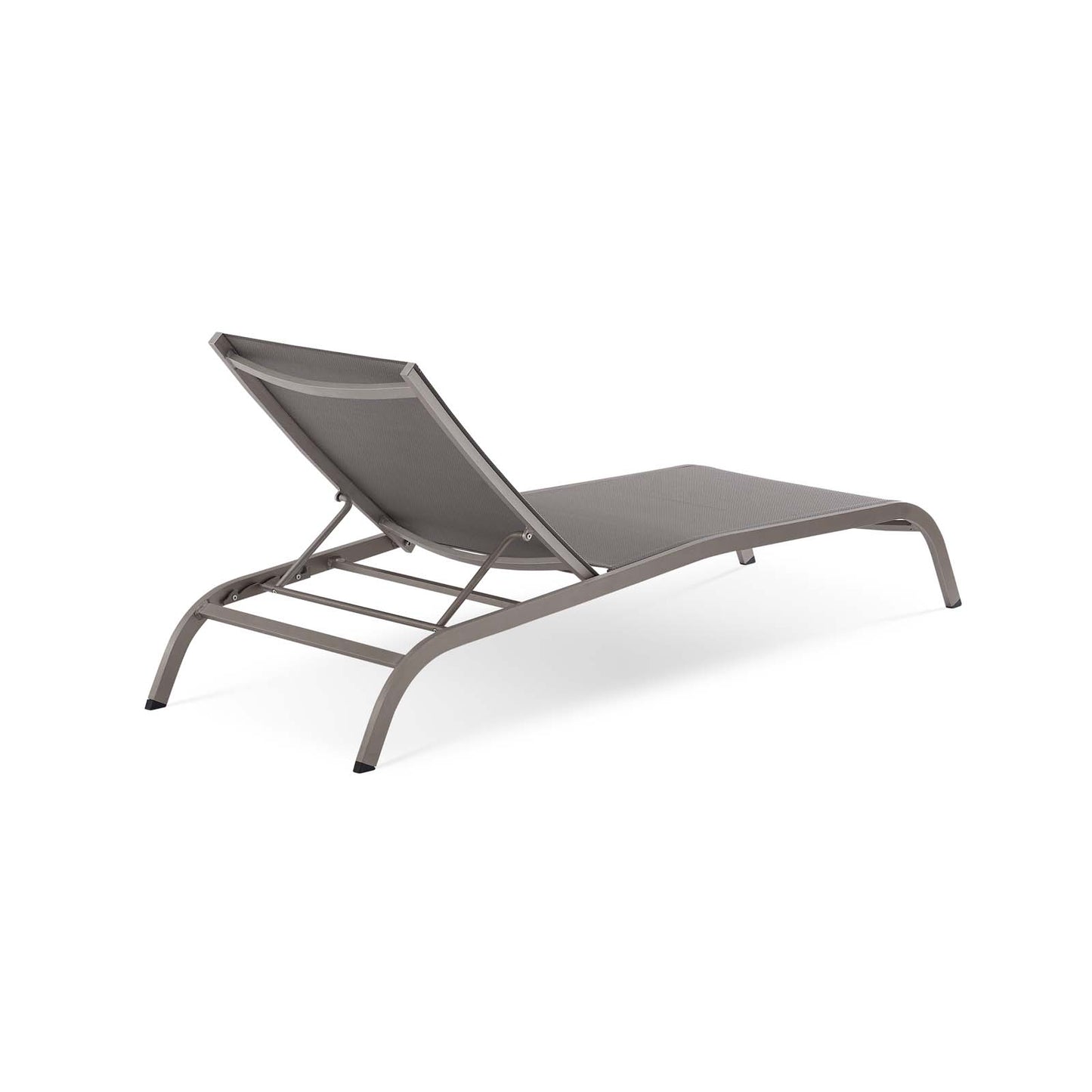 Modway Savannah Mesh Patio Chaise Lounge in Gray (Set of 2)