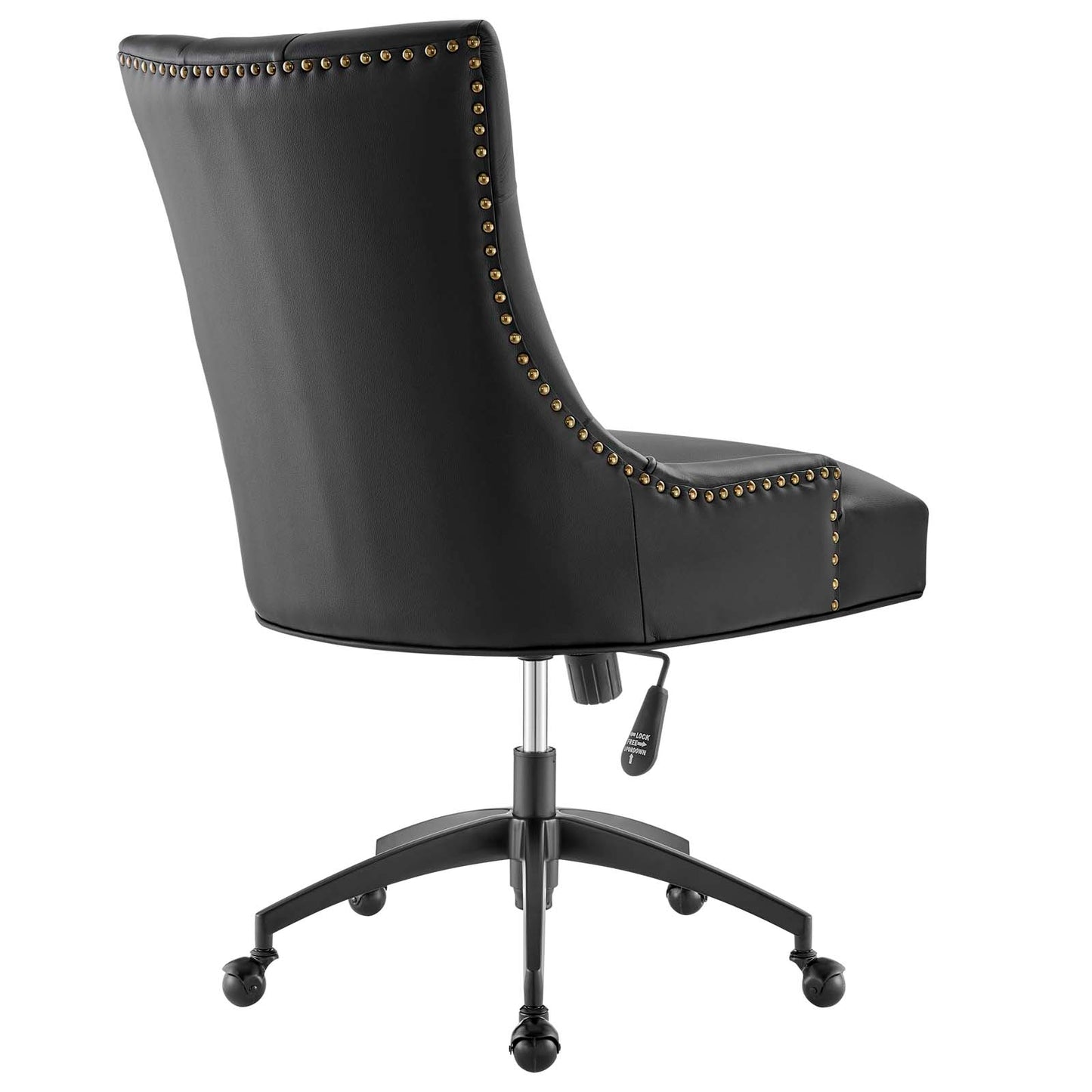 Modway Regent Tufted Vegan Leather Swivel Office Chair Black