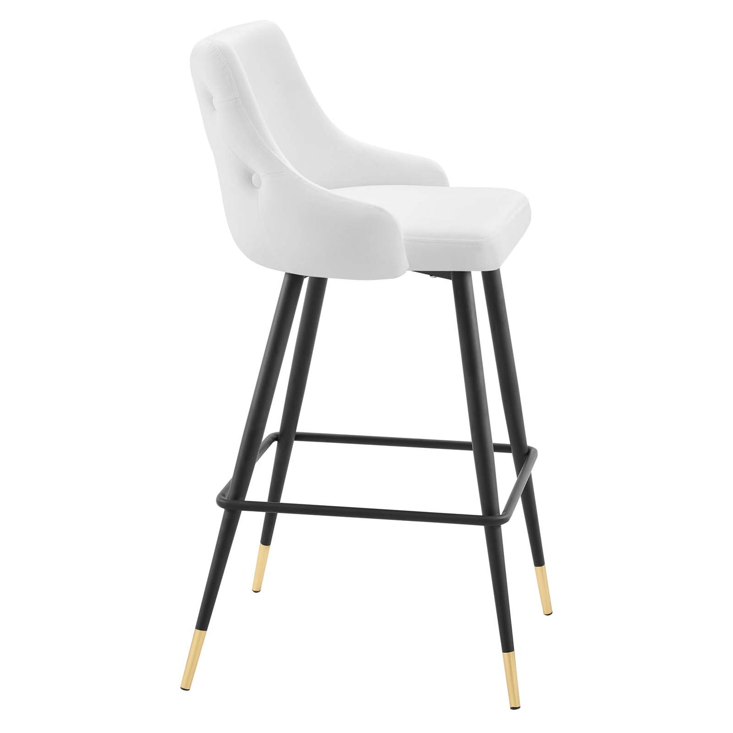 Modway Adorn Performance Velvet Bar Stool Set of 2, White