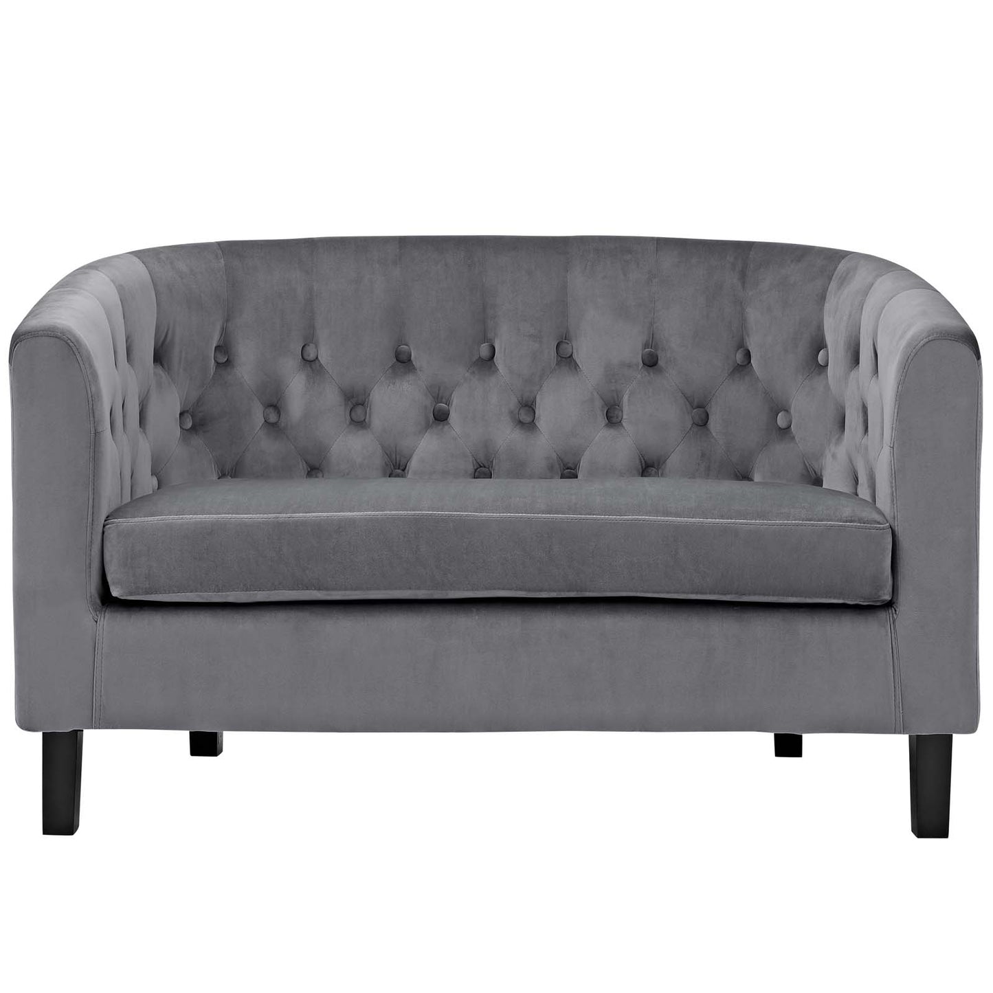 Modway Prospect Velvet Upholstered Contemporary Modern Loveseat In Gray