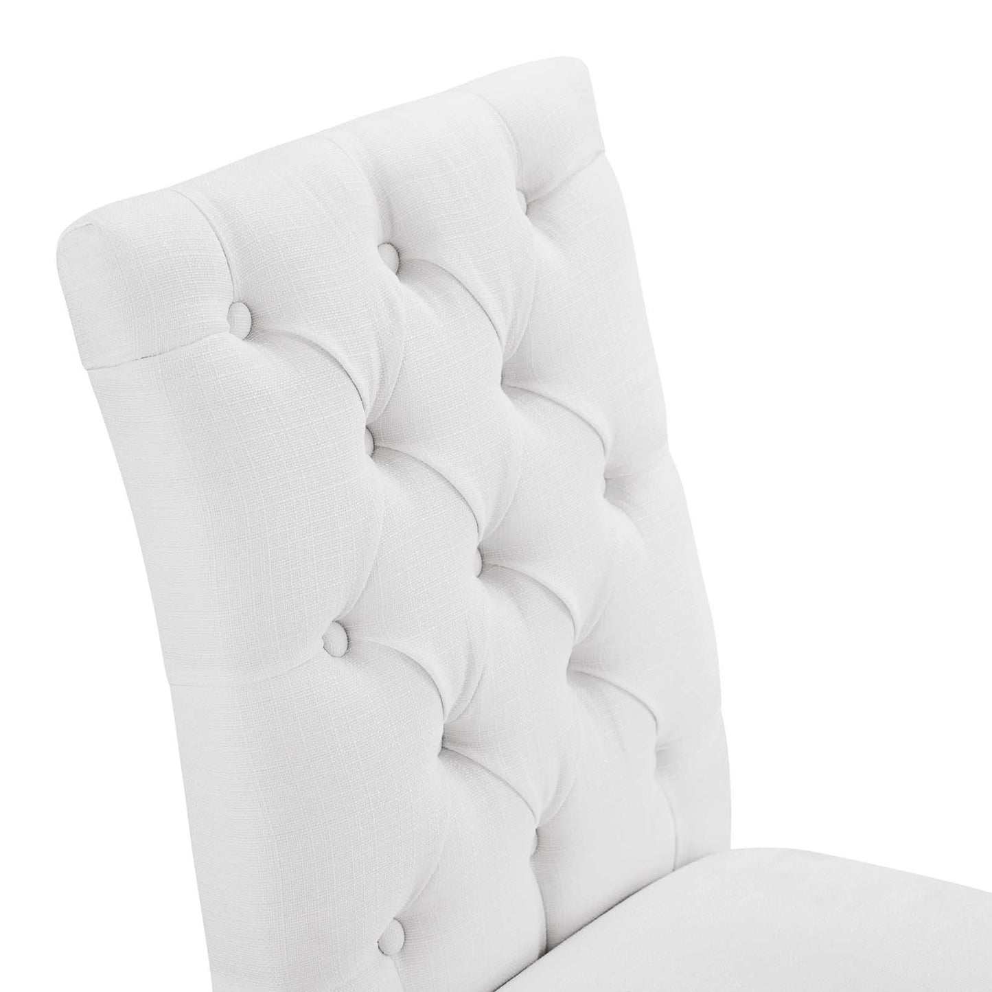 Modway Duchess Modern Tufted Button Upholstered Fabric Parsons Two Dining Chairs in White