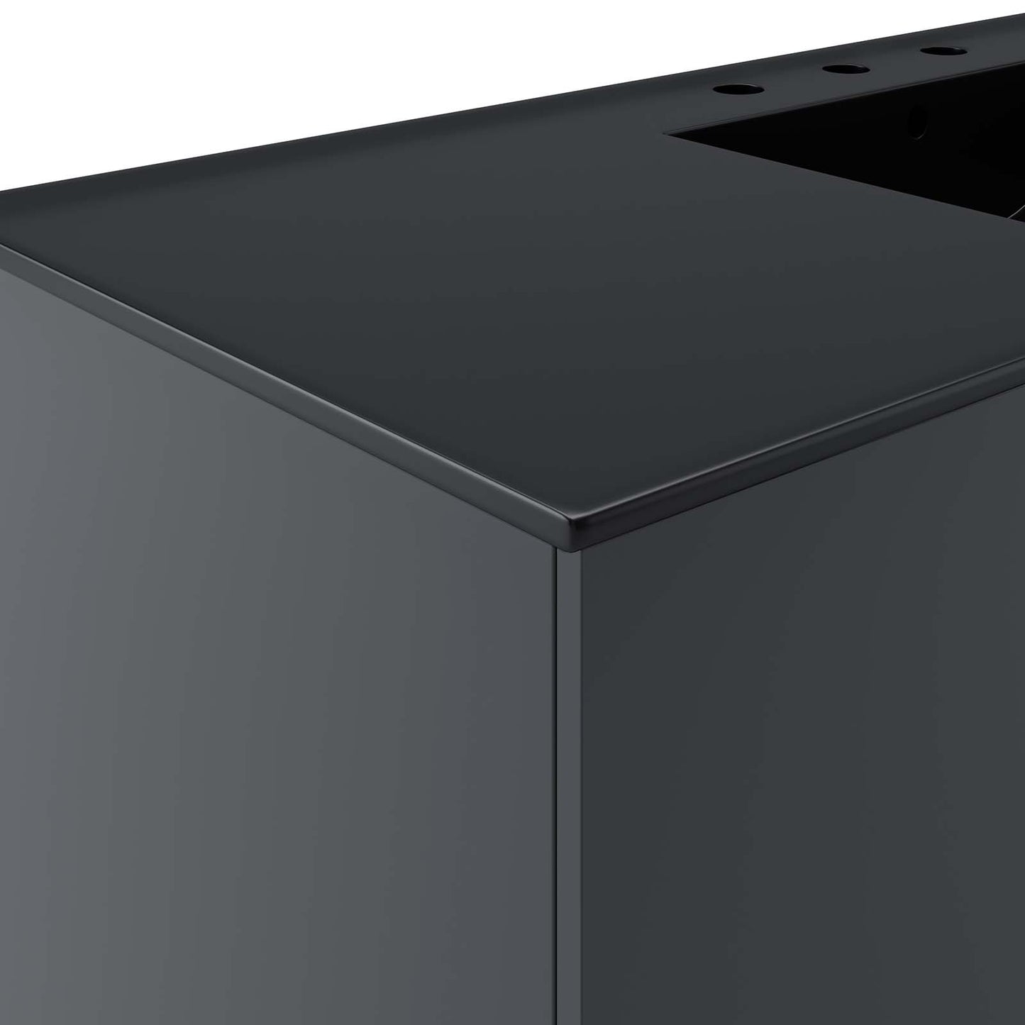 Modway Vitality 48" Single Sink Wall-Mount Bathroom Vanity in Gray Black