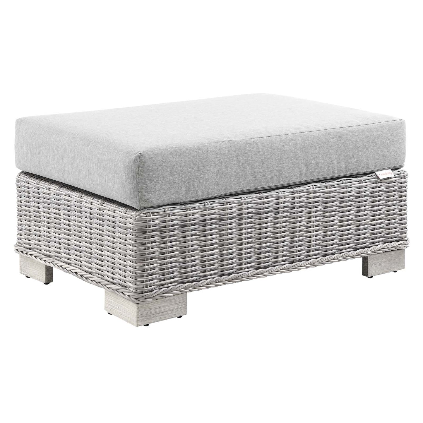 Modway EEI-4839-LGR-GRY Conway Patio Ottoman, Light Gray Gray