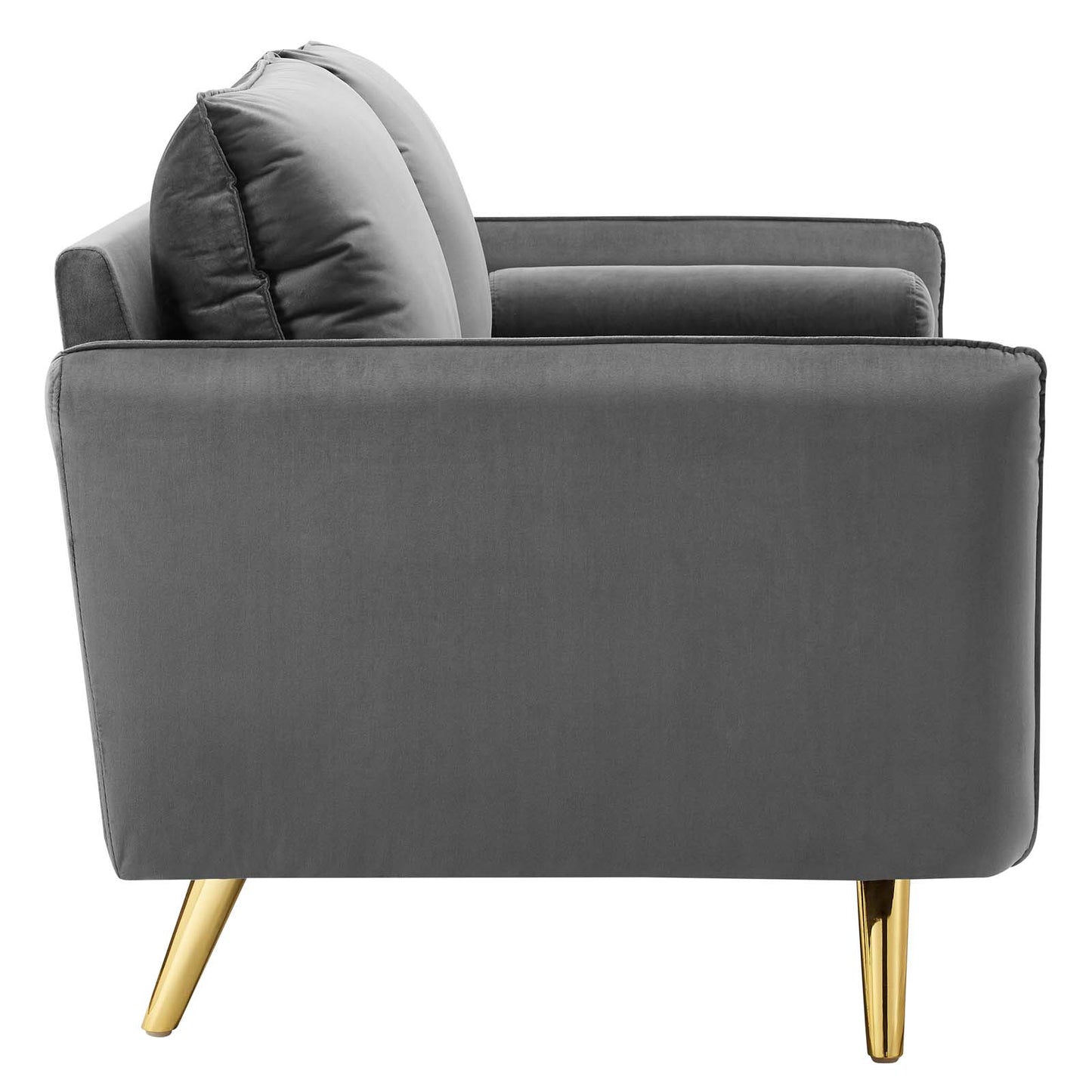 Modway Revive Contemporary Performance Velvet Upholstered Sofa in Gray
