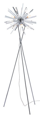 WOYBR Savoy Floor Lamp Chrome Metal, 26" W x 71" H x 26" D