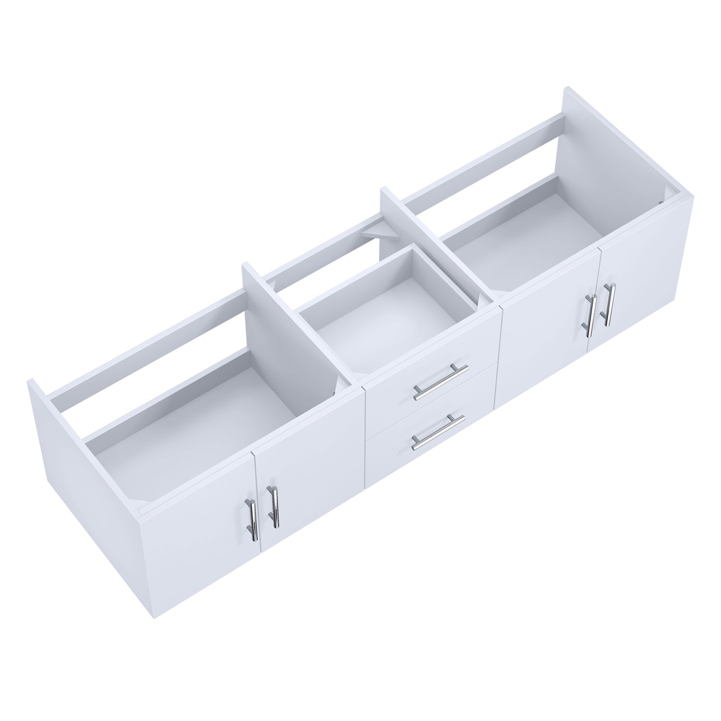 Geneva 72" Glossy White Vanity Cabinet Only