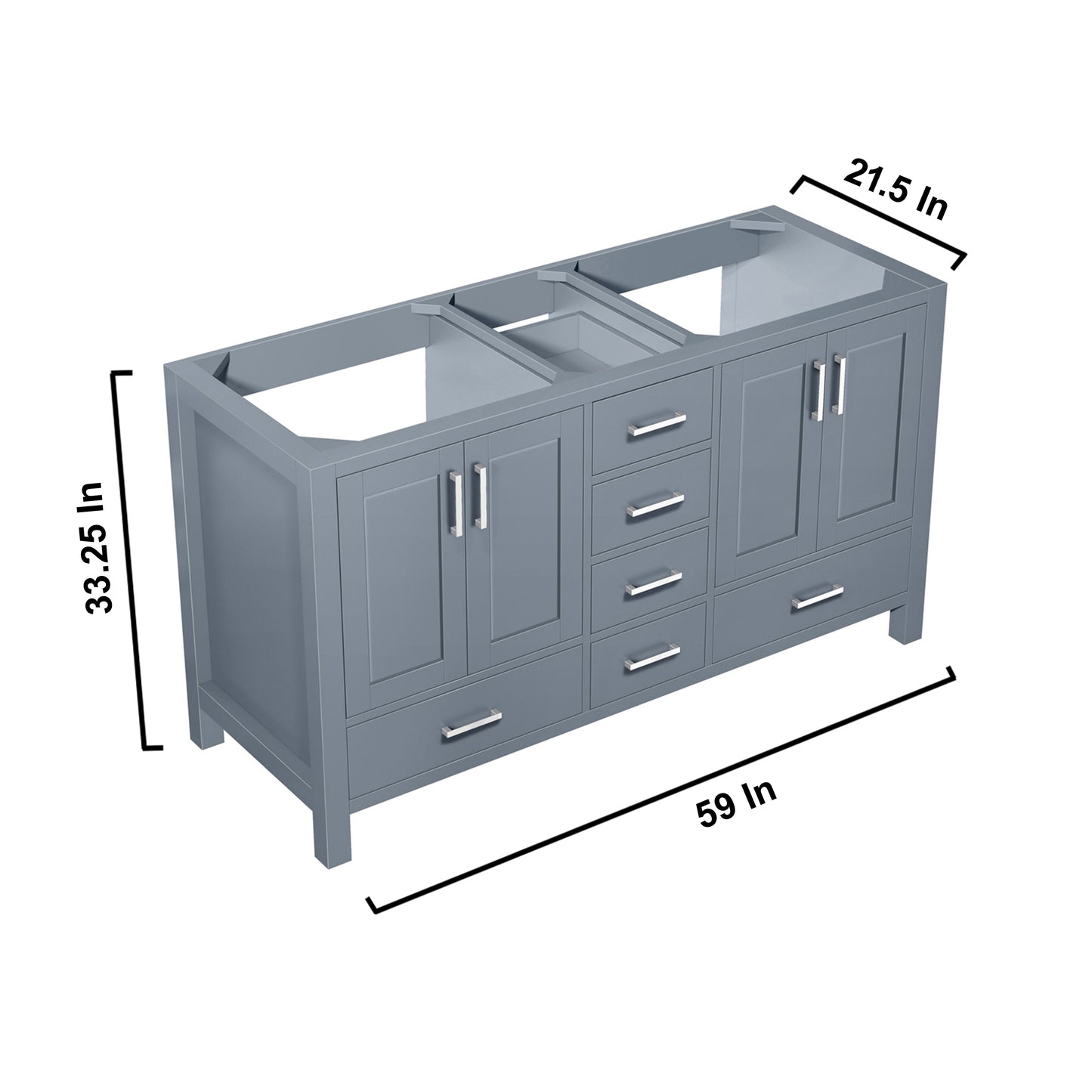 Jacques 60" Dark Grey Vanity Cabinet Only