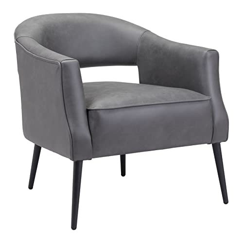 Zuo Modern - Berkeley Accent Chair Vintage Gray - Modern - Seating - Steel, Plywood, Foam, 100% Polyester - Indoor - 28.3in Height