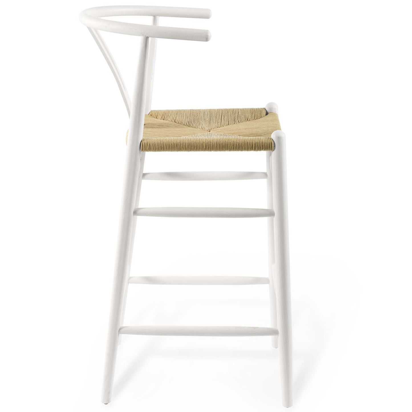Modway Amish Mid-Century Modern Wood Bar Stool in White