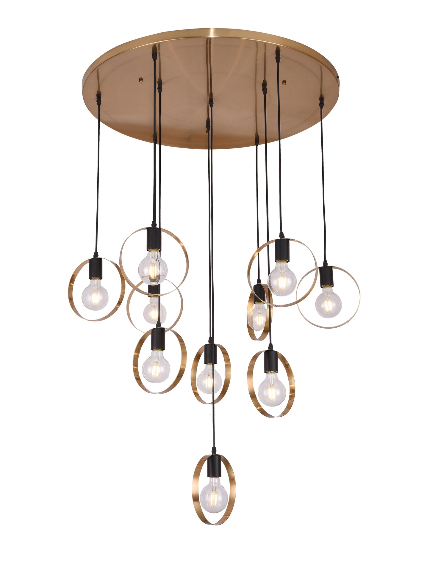 Black & Brushed Brass Chandelier - TR75C31BR