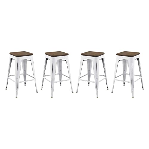 Modway Promenade Counter Stool Set of 4, White