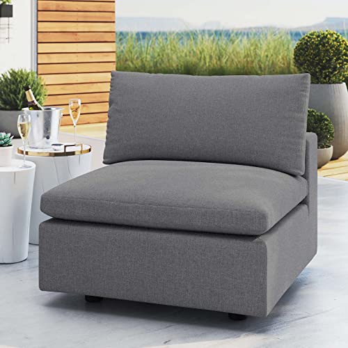 Modway Commix Sunbrella Outdoor Patio Armless Chair, 36 x 36 x 32, Gray
