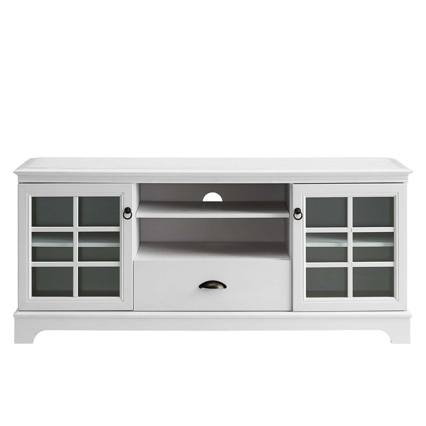 Modway Pacific Coastal Contemporary 59" TV Stand in White, 59 Inch