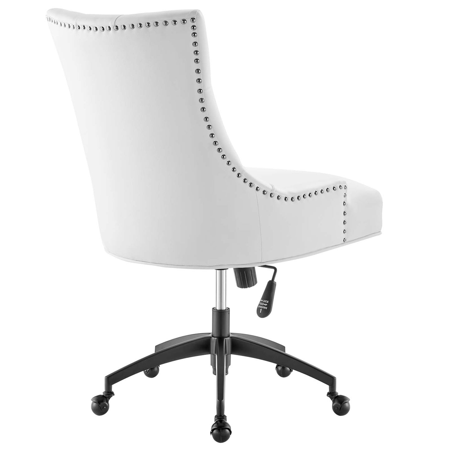 Modway Regent Tufted Vegan Leather Swivel Office Chair in Black White
