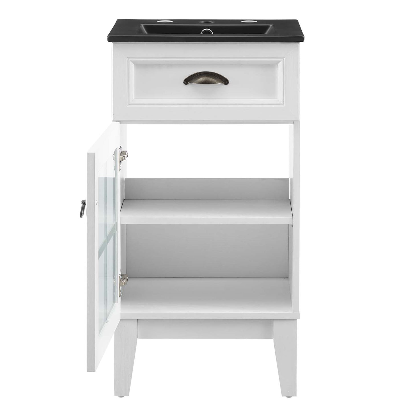 Modway Isle 18" Bathroom Vanity with Sink in White Black
