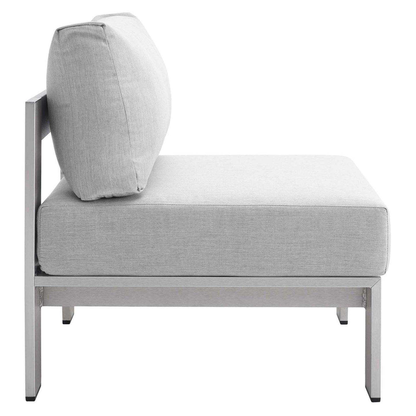 Modway EEI-4312-SLV-GRY-SET Shore Aluminum 3 Piece Outdoor Patio Set in Silver Gray