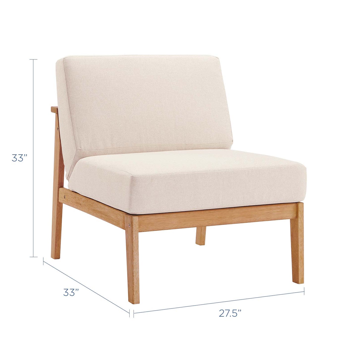 Modway EEI-3681-NAT-TAU Sedona, Armless Chair, Natural Taupe