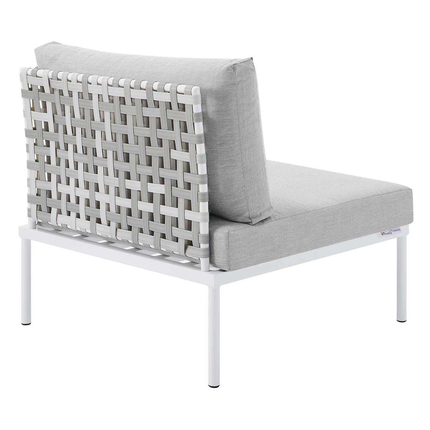 Modway EEI-4957-TAU-GRY Harmony Sunbrella Basket Weave Taupe Gray Outdoor Patio Aluminum Armless Chair