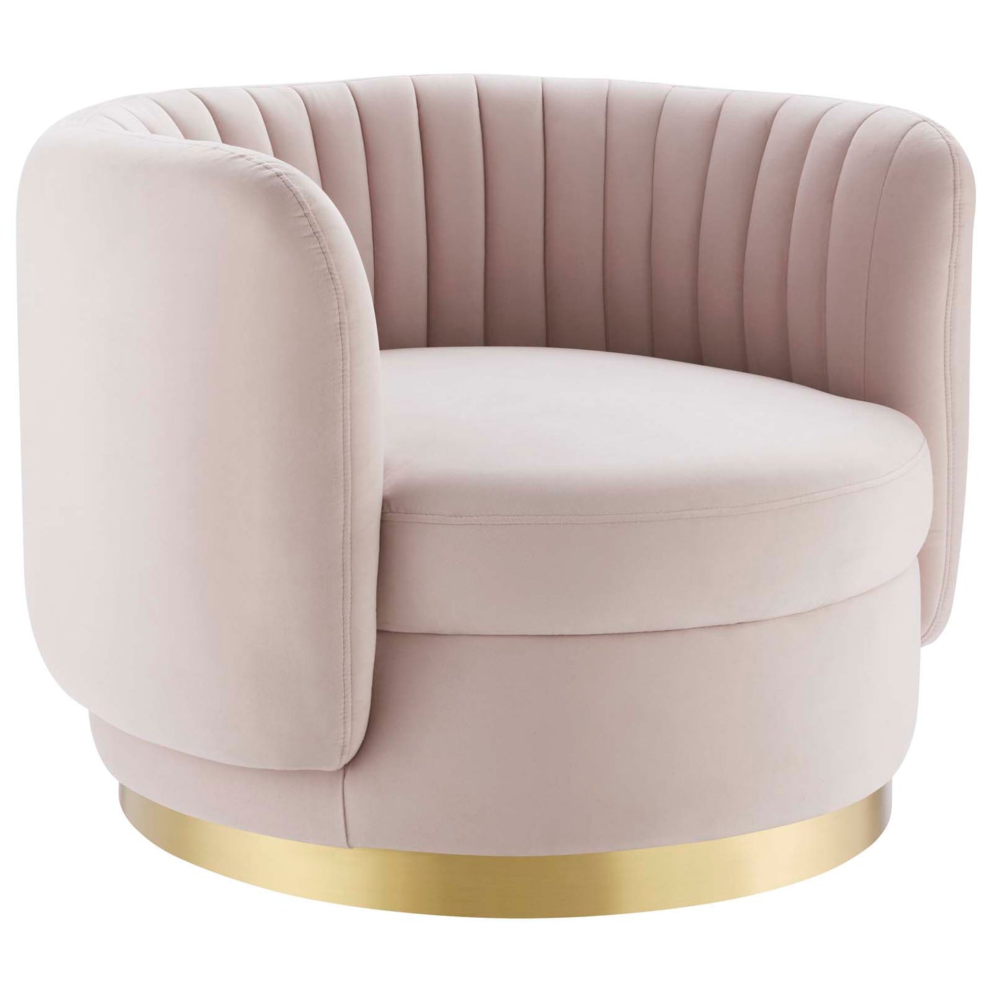 Modway Embrace Velvet Swivel Chair with Gold Pink Finish EEI-4997-GLD-PNK