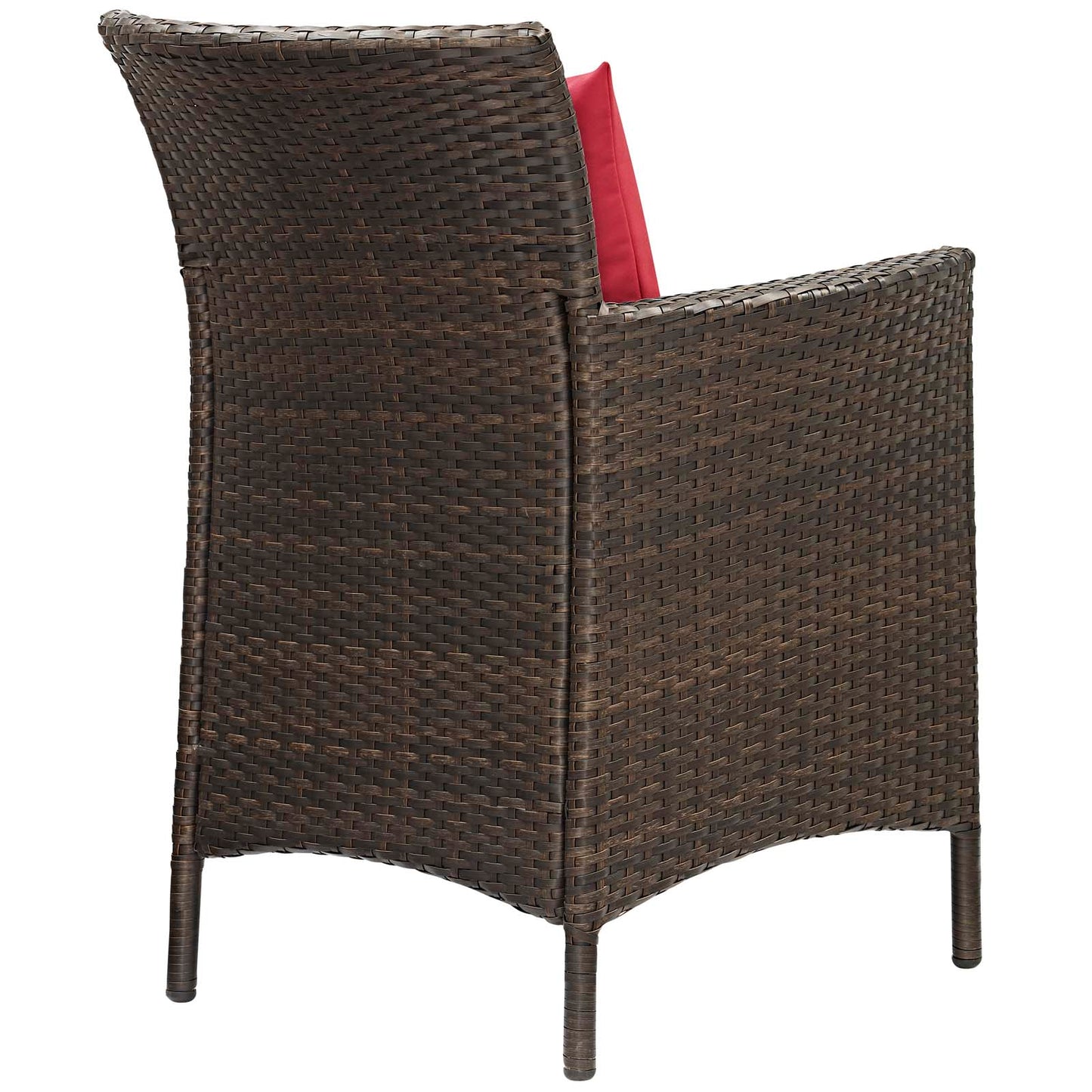 Modway Conduit Wicker Rattan Outdoor Patio Dining Arm Chair with Cushion