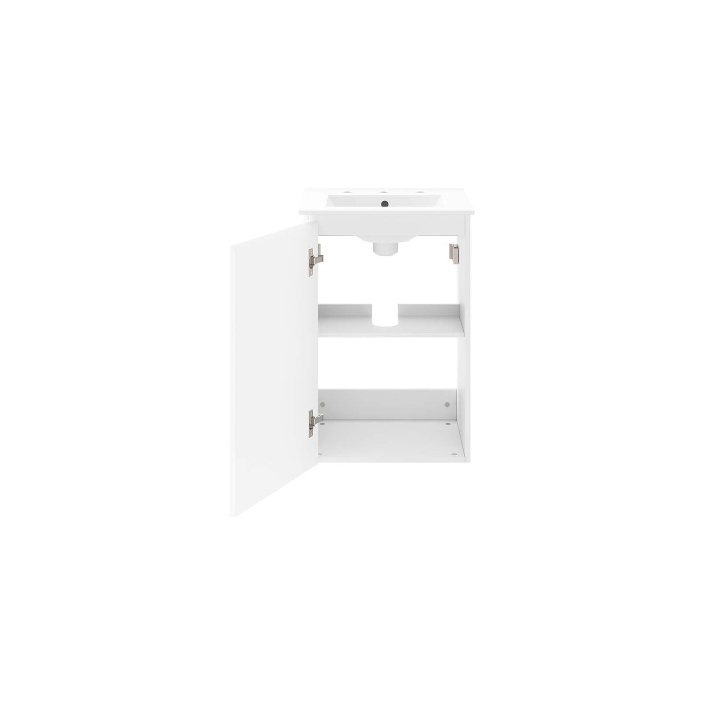 Modway White Bryn Wall-Mount Bathroom Vanity EEI-5776-WHI-WHI