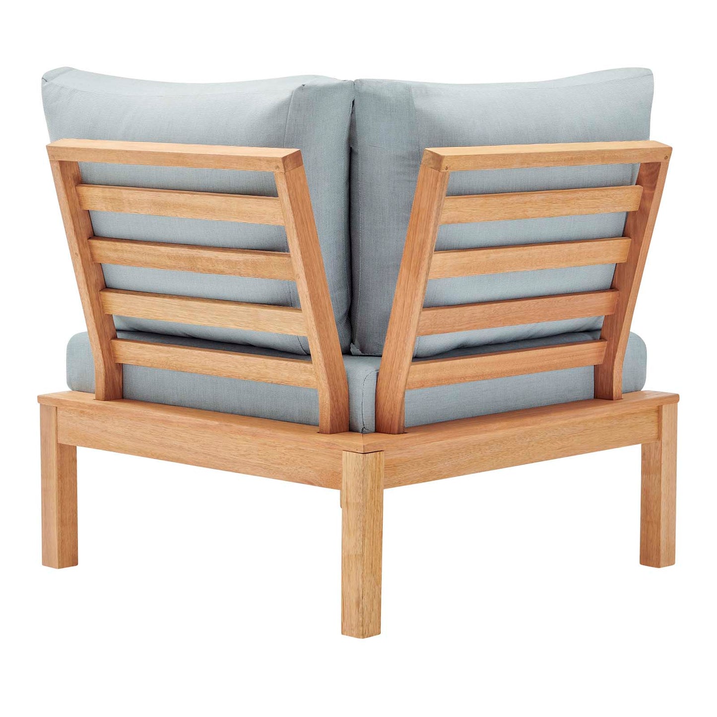 Modway EEI-3694-NAT-LBU Freeport Corner Chair, Natural Light Blue