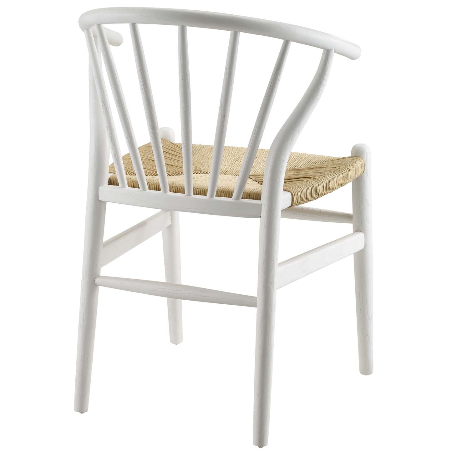 Modway Flourish Spindle Wood Dining Side Chair Set of 2 in White