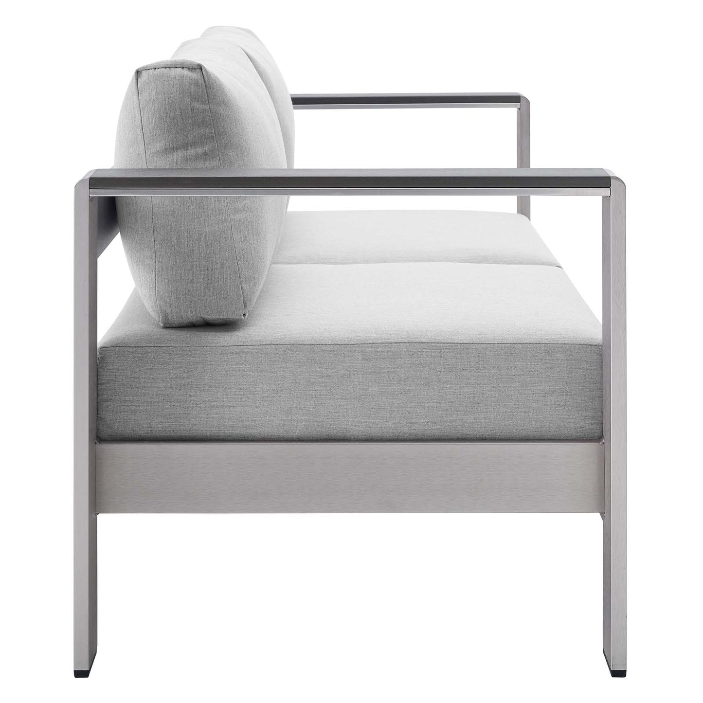 Modway EEI-4315-SLV-GRY-SET Patio Aluminum 4 Piece Set in Silver Gray