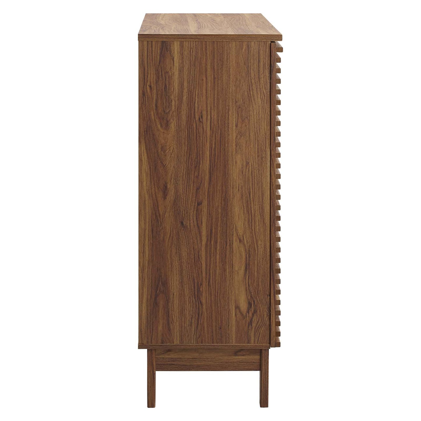 Modway Render Mid-Century Modern Bar with Wine Rack Storage Cabinet, Walnut