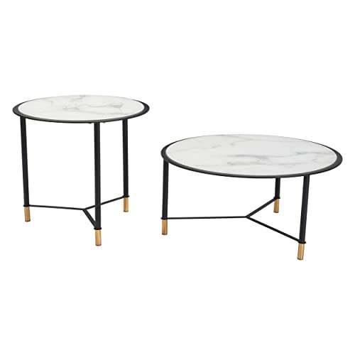 Zuo Set of 2 Davis Coffee Tables Black & White