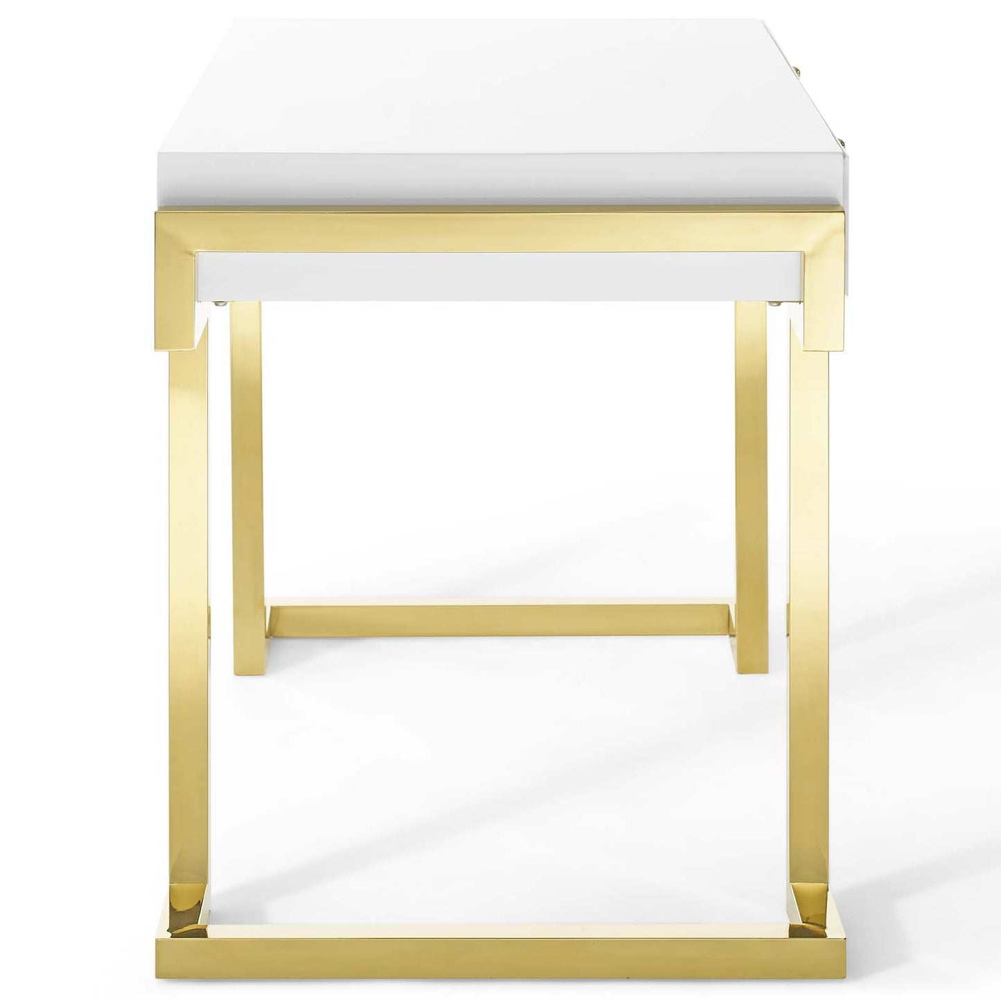 Modway Ring Office Desk, Gold White