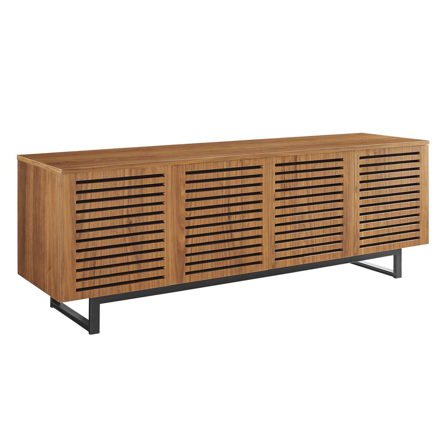 Modway Parker 73" Wood TV Stand in Walnut