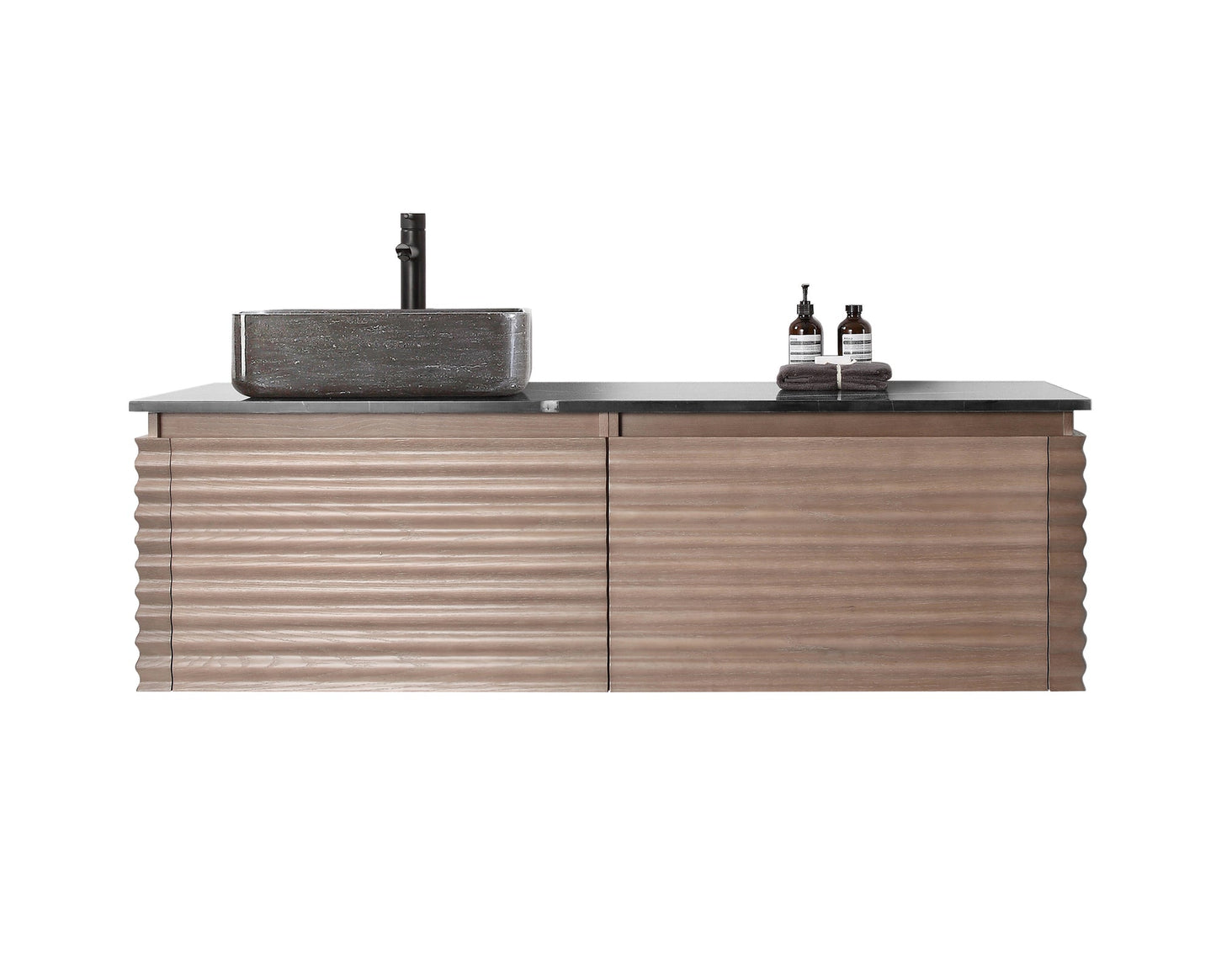 OCALA 60” CHESTNUT WALL MOUNT MODERN BATHROOM VANITY