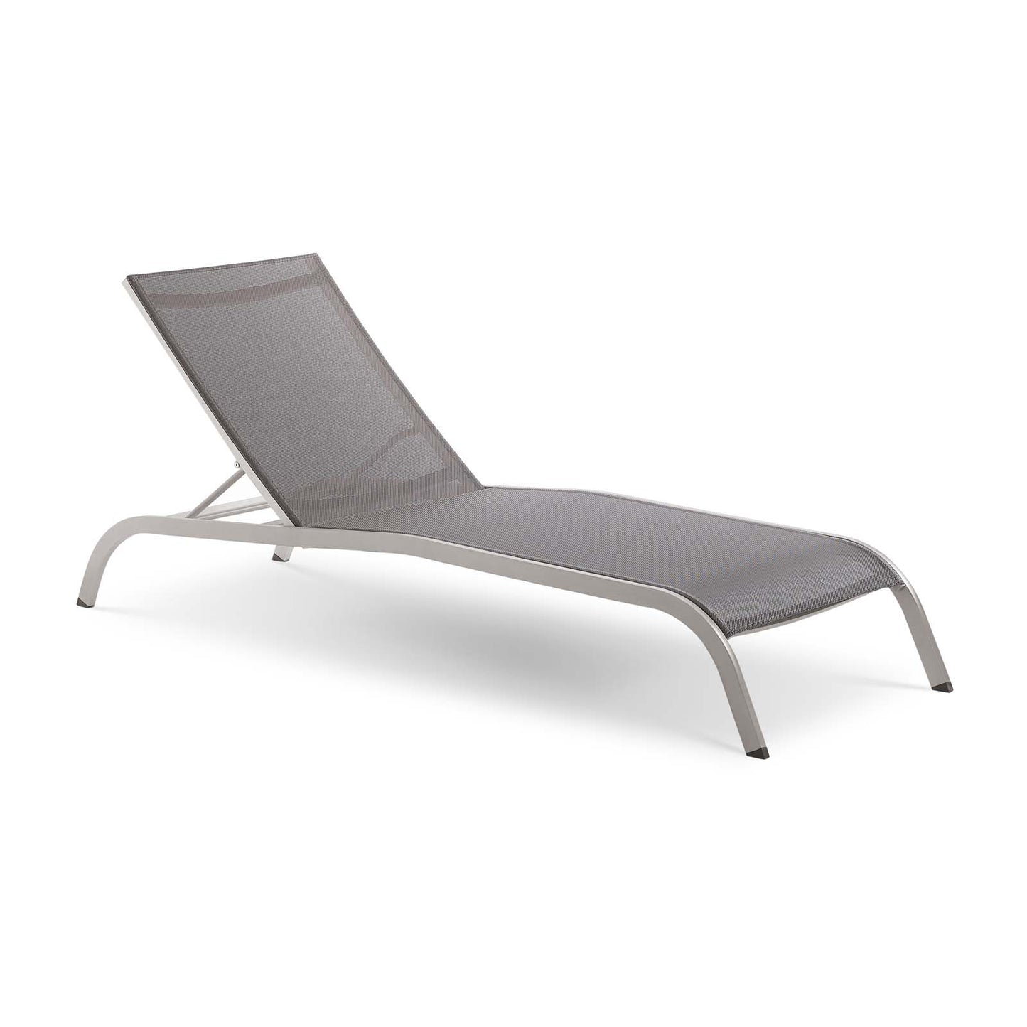 Modway Savannah 3 Piece Mesh Patio Lounge Chair Set in Gray