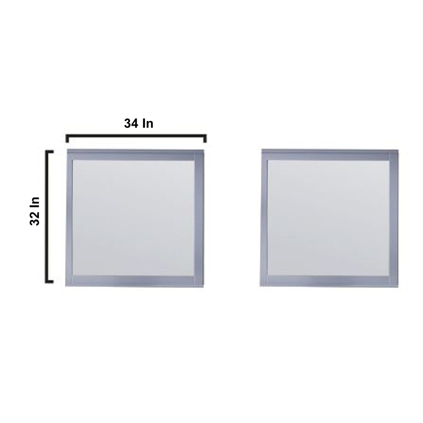 Dukes 84" Dark Grey Double Vanity, no Top and 34" Mirrors