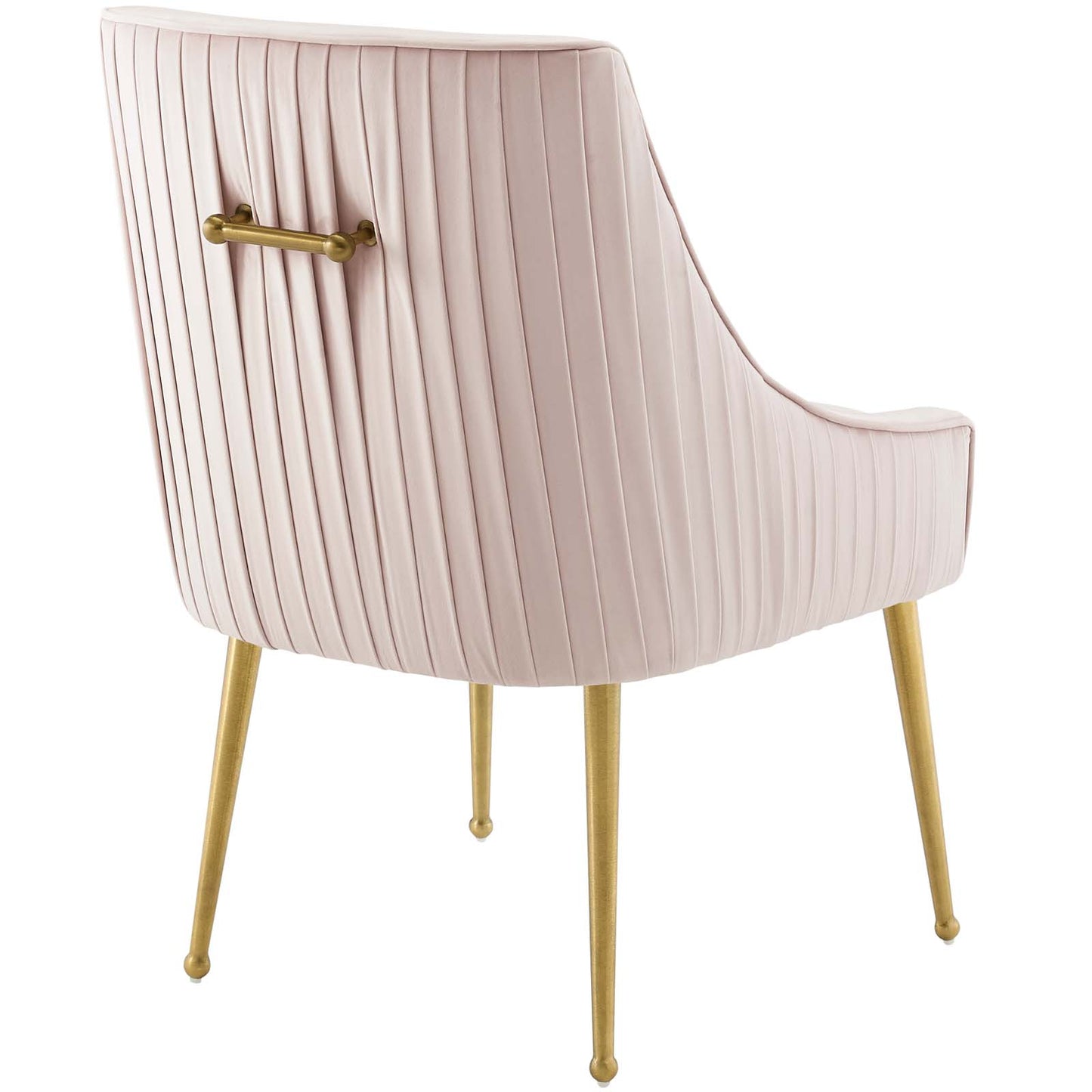 Modway Discern Pleated Back Upholstered Performance Velvet Dining Chair Set of 2, Pink