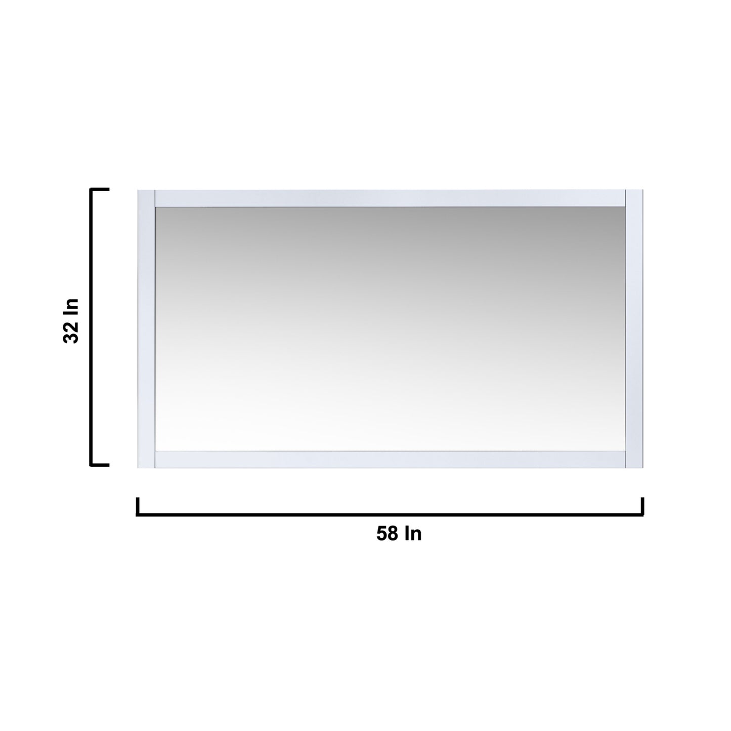 Jacques 60" White Double Vanity, no Top and 58" Mirror