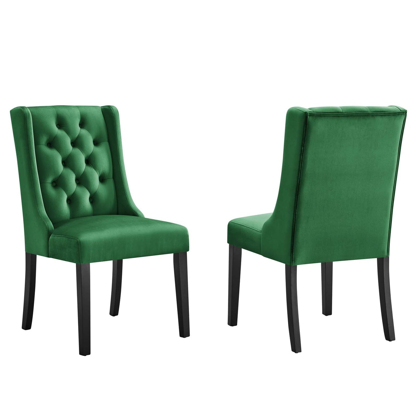 Modway Baronet Velvet Set of 2 Dining Chairs with Emerald Finish EEI-5013-EME