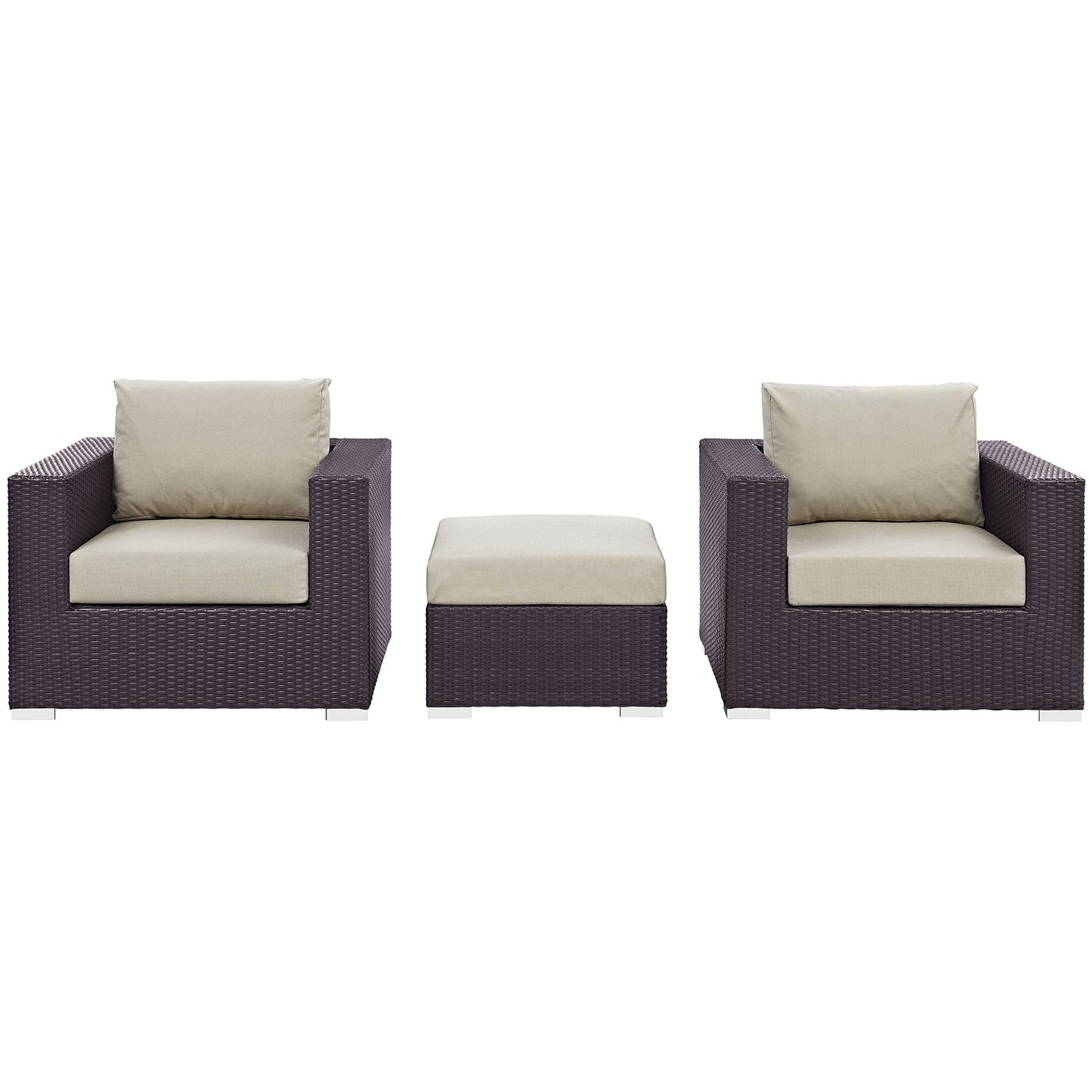 Modway Convene Wicker Rattan 4-Piece Outdoor