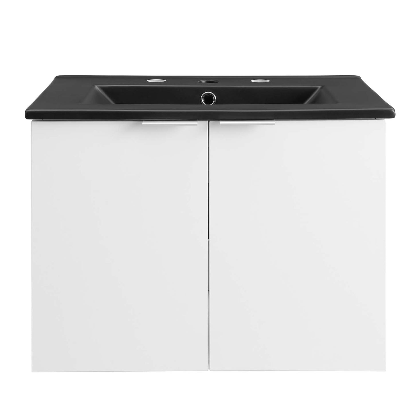 Modway Maybelle 24" Wall-Mount Bathroom Vanity in White Black