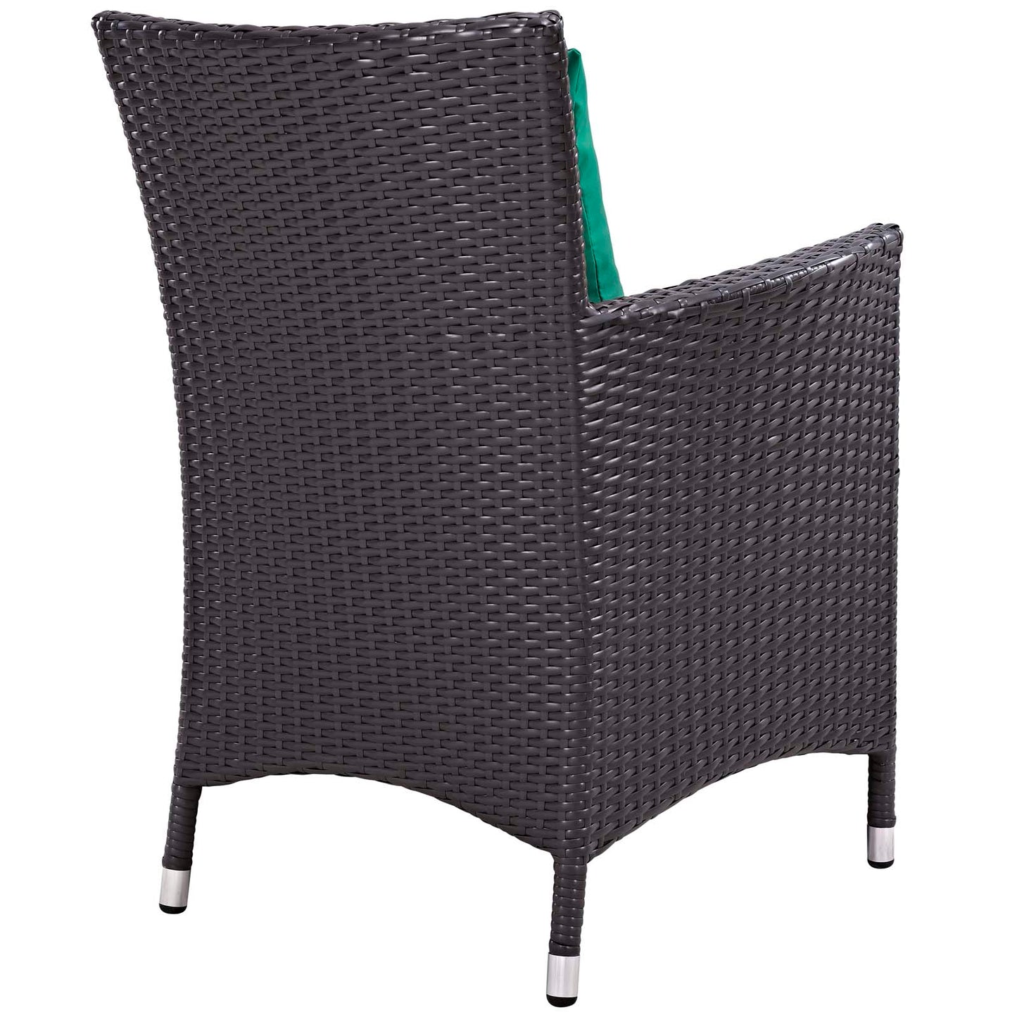 Modway Convene Wicker Rattan Outdoor Patio Dining Armchairs with Cushions in Espresso