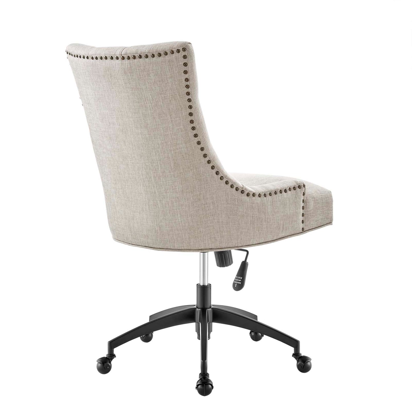 Modway Regent Tufted Fabric Swivel Office Chair in Black Beige