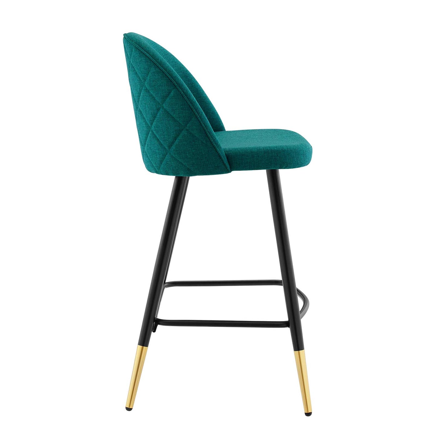 Modway Cordial Fabric Upholstered Dining Counter Stools in Teal - Set of 2