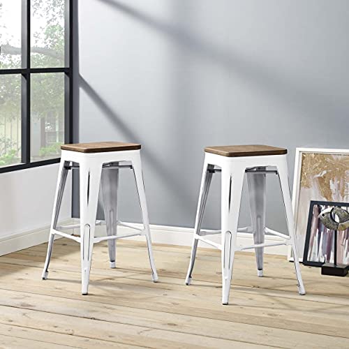 Modway Promenade Bar Stool Set of 2, Brown