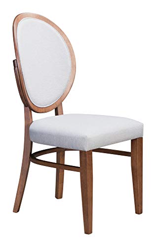 Zuo Modern Regents Dining Chair Set Rubber Wood, Foam, Linen-Like Fabric Walnut, Light Gray Indoor Weight Capacity 265 lbs Dimensions: 16.9" W x 21.9" D x 36.8" H Pack of 2