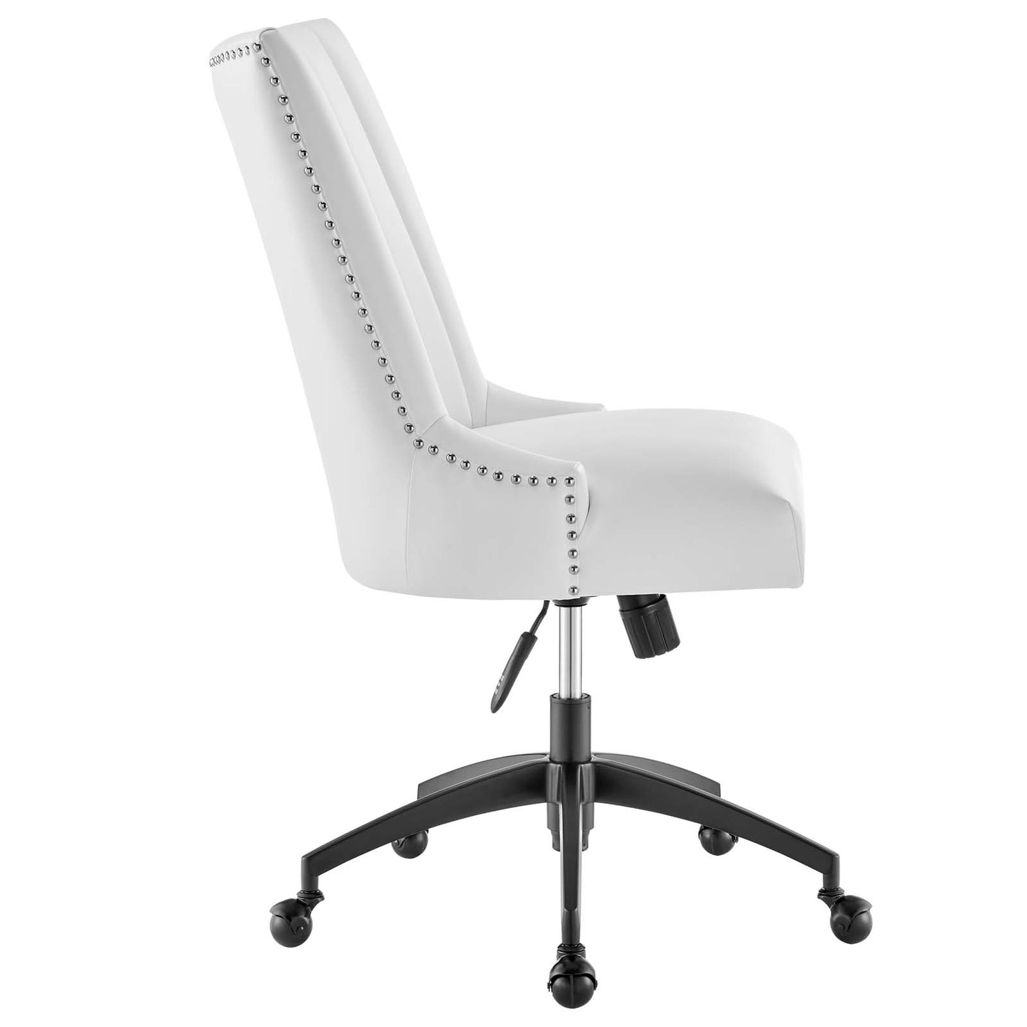 Modway Empower Channel Tufted Vegan Leather Office Chair in Black White