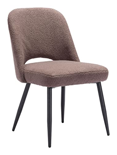 Zuo Modern Teddy Dining Chair, Brown, Matte Black