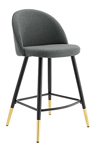 Modway Cordial Fabric Upholstered Dining Counter Stools in Gray - Set of 2