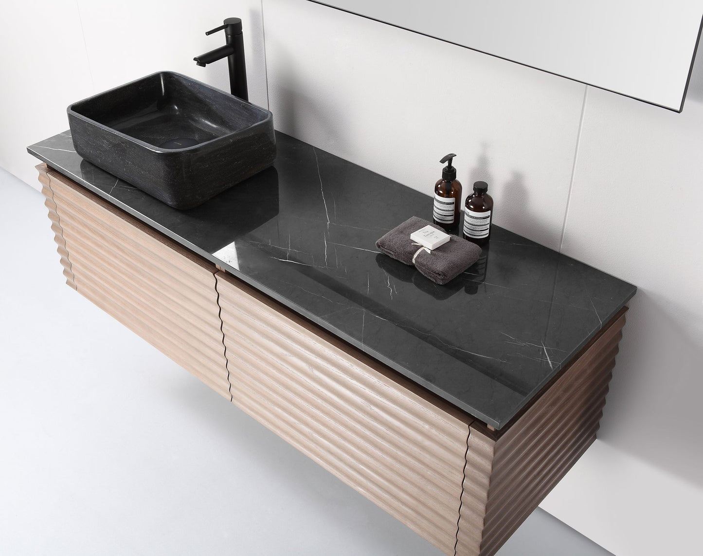 OCALA 60” CHESTNUT WALL MOUNT MODERN BATHROOM VANITY